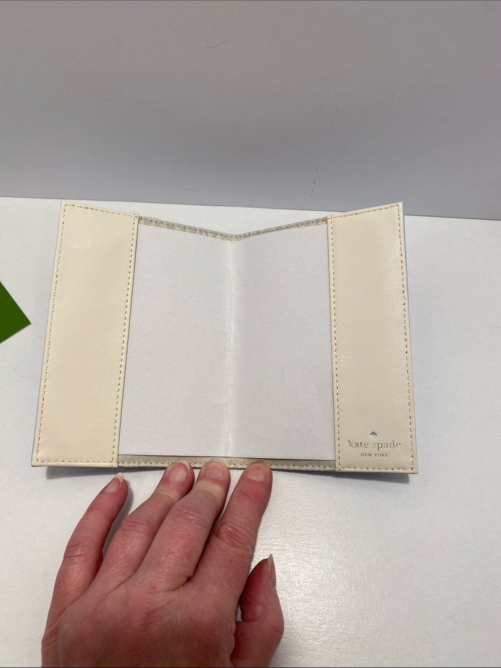 kate spade light blue passport cover. NWT. Flaw on front - Picture 5 of 6